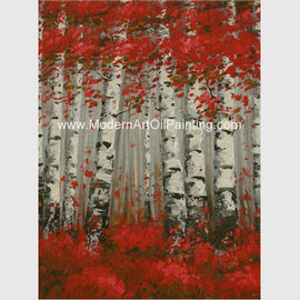 Art Oil Painting Brich Forest moderno dipinto a mano, pittura astratta del paesaggio