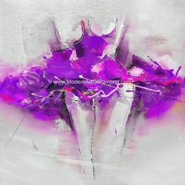 Decorazione bianca della parete di Art Painting Purple Dress For della tela astratta dipinta a mano