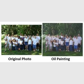 I ritratti su ordinazione realistici della pittura a olio/hanno personalizzato i ritratti della famiglia della pittura a olio