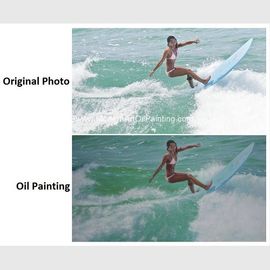 I ritratti su ordinazione realistici della pittura a olio praticano il surfing signora Sports Oil Paintings dall'immagine