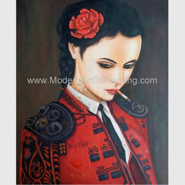 Figura umana tela di pittura a olio di verniciatura/donna di fumo nella pittura rossa