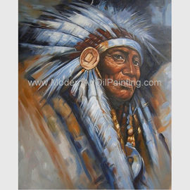 Ritratto umano dell'impressione che dipinge i capi tribali fatti a mano su tela
