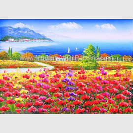 Pitture a olio rosse del mare di Poppy Floral Oil Painting Mediterranean dal coltello