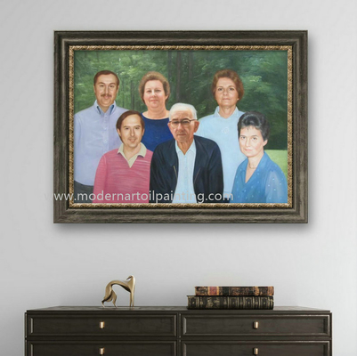 Ritratti su ordinazione della pittura a olio della famiglia per la decorazione del Governo di vista laterale