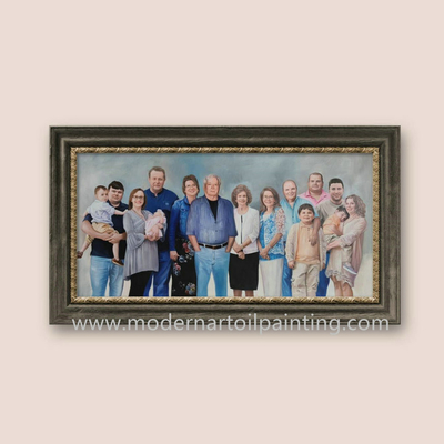 Ritratto realistico dell'olio su ordinazione della gente della famiglia che dipinge per il regalo di festa 40 cm X 80 cm