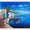 Tela di pittura a olio Mediterranea incorniciata di vista sul mare fatta a mano dal mestichino