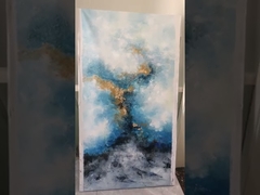 Pittura astratta dipinta a mano su tela per la decorazione della parete