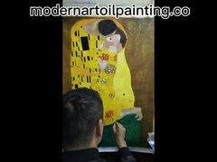 Pittura a olio di bacio su tela dipinta a mano per la decorazione domestica