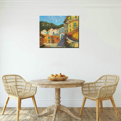 Pittura a olio del giardino del mar Mediterraneo su tela per arte domestica della parete del paesaggio di europeismo della decorazione per la decorazione della sala da pranzo