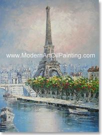 Solvente dipinto a mano della torre Eiffel ECO della pittura a olio di Parigi
