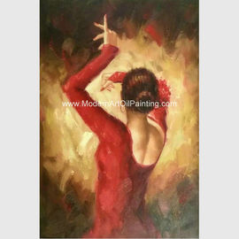 Ballerino fatto a mano moderno Oil Painting, parete astratta Art Canvas Painting di flamenco