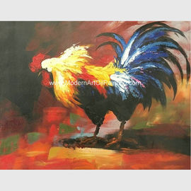 Tela dipinta a mano Art Painting del gallo della pittura a olio animale decorativa del mestichino