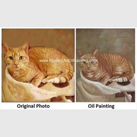 Cat Portrait Oil Painting Hand - dipinta con struttura per trasformare la vostra foto in una pittura