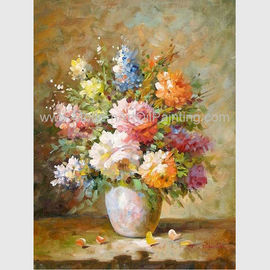 Pittura variopinta della tela del vaso di fiori delle pitture a olio floreali astratte di natura morta
