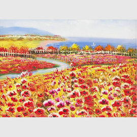 Pittura floreale della tela di Poppy Oil Painting Colorful Red del mestichino per la decorazione domestica