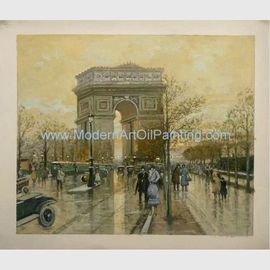 pitture a olio della via di Parigi della tela di pittura a olio di 50x60cm Arc de Triomphe vecchie