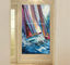 Pitture astratte delle barche a vela del mestichino, arte spessa dipinta a mano della tela dell'olio