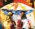 Pittura a olio incorniciata del mestichino su tela, estratto Art Paintings Umbrella Girls