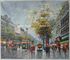 Olio incorniciato della pittura a olio di scena della via di Parigi su tela per il salone Deco