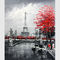 Streetscape moderno della pittura a olio di Parigi della tela fatto a mano dal mestichino