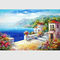 Porto Mediterraneo di vacanza della pittura a olio di impressionismo dipinto a mano